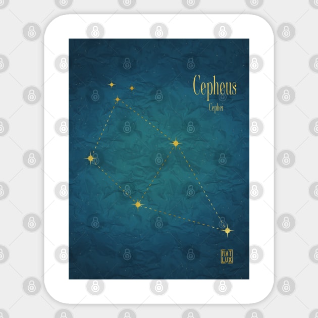 Night Sky Constellations - Cepheus Sticker by fiatluxillust